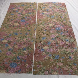 Listing 4 of 13 for Vintage Japanese Silk Floral Kimono Panels Fabric X2 Pieces