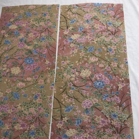 Listing 7 of 13 for Vintage Japanese Silk Floral Kimono Panels Fabric X2 Pieces