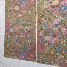 Listing 5 of 13 for Vintage Japanese Silk Floral Kimono Panels Fabric X2 Pieces