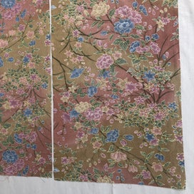 Listing 6 of 13 for Vintage Japanese Silk Floral Kimono Panels Fabric X2 Pieces