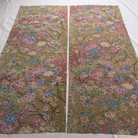 Listing 8 of 13 for Vintage Japanese Silk Floral Kimono Panels Fabric X2 Pieces