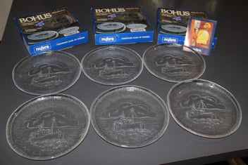 Listing 2 of 11 for Nybro Bohus Sweden Six Crystal Handmade Plates Boxed