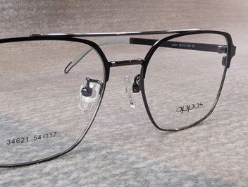 Listing 2 of 6 for Metal Glossy Black Dark Wide Prescription Eyeglasses Frame 54?17-145