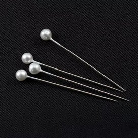 Listing 8 of 16 for 100pcs/box 36mm Round Pearl Head Dressmaking Pins Weddings Corsage Florists