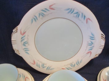Listing 3 of 6 for Delightful AYNSLEY Bone China Tea Set – six trios/cake plate