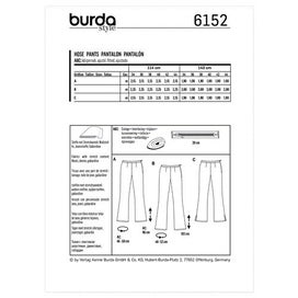 Listing 2 of 2 for Burda Pattern 6152 Misses' Flared Trousers or Pants 34-44