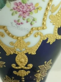 Listing 6 of 11 for Antique Royal Doulton double handle vase signed E Wood early1900s