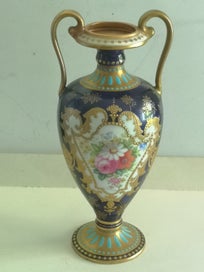 Listing 1 of 11 for Antique Royal Doulton double handle vase signed E Wood early1900s