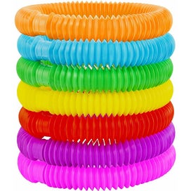Listing 5 of 10 for Toy 12Pcs Pop Tubes Plastic Stretch Fidget Pop Fun Toys Sensory Stress Relief Ga