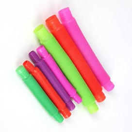 Listing 7 of 10 for Toy 12Pcs Pop Tubes Plastic Stretch Fidget Pop Fun Toys Sensory Stress Relief Ga