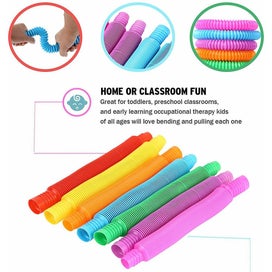 Listing 9 of 10 for Toy 12Pcs Pop Tubes Plastic Stretch Fidget Pop Fun Toys Sensory Stress Relief Ga