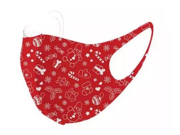 Listing 2 of 6 for 10Pcs For Adult Reusable Christmas Themed Face Masks Earloop Face Masks