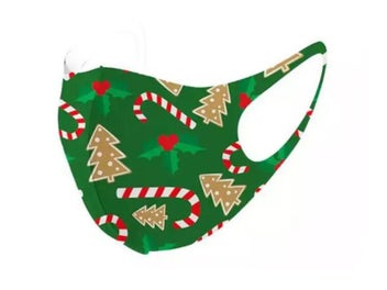 Listing 4 of 6 for 10Pcs For Adult Reusable Christmas Themed Face Masks Earloop Face Masks