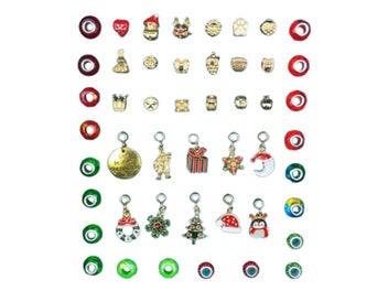 Listing 2 of 8 for 66PCS Christmas Charm Bracelet Kit Jewelry Making Supply DIY Bead Set Xmas Gift