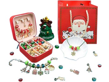 Listing 7 of 8 for 66PCS Christmas Charm Bracelet Kit Jewelry Making Supply DIY Bead Set Xmas Gift