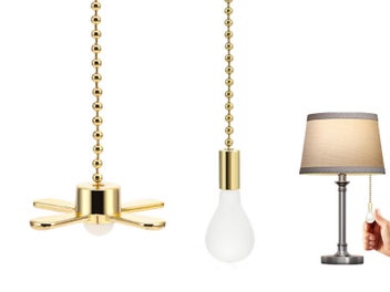 Listing 1 of 4 for Ceiling Fan Light Bulb Pull Chain Beaded Ball Extension Connector Decor Gold