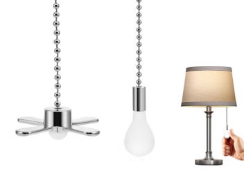 Listing 1 of 6 for Ceiling Fan Light Bulb Pull Chain Beaded Ball Extension Connector Decor Silver