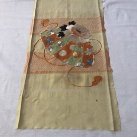 Listing 5 of 18 for Vintage Japanese Embroidered Silk Panel Fabric Piece Hand Dyed Shibori