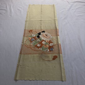 Listing 9 of 18 for Vintage Japanese Embroidered Silk Panel Fabric Piece Hand Dyed Shibori