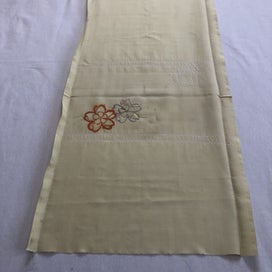 Listing 4 of 9 for Japanese Vintage Silk Panel Embroidered Flowers Fabric Piece Sewing Crafts