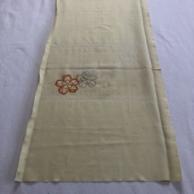 Listing 5 of 9 for Japanese Vintage Silk Panel Embroidered Flowers Fabric Piece Sewing Crafts
