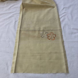 Listing 7 of 9 for Japanese Vintage Silk Panel Embroidered Flowers Fabric Piece Sewing Crafts