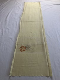 Listing 2 of 9 for Japanese Vintage Silk Panel Embroidered Flowers Fabric Piece Sewing Crafts