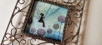 Listing 2 of 5 for Original artwork - NEW - Fairy - acrylic and Ink - whimsical and magical