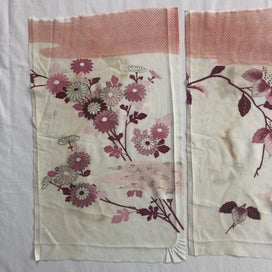 Listing 2 of 19 for Vintage Japanese Silk Fabric Pieces X2 Kimono Panels