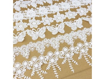 Listing 4 of 10 for 1 Yard/lot White Handmade Lace Jewelry Patchwork Material Ribbon For DIY Sewing
