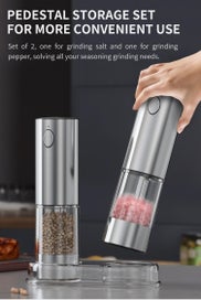 Listing 2 of 5 for 2 Pcs Electric Salt and Pepper Grinder Set, Rechargeable Mill Grinder