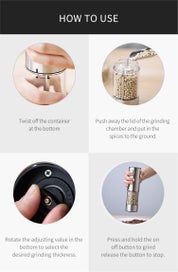 Listing 5 of 5 for 2 Pcs Electric Salt and Pepper Grinder Set, Rechargeable Mill Grinder