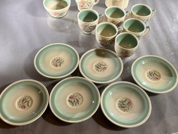 Listing 4 of 16 for Susie Cooper Art Deco "Dresden" Coffee Set