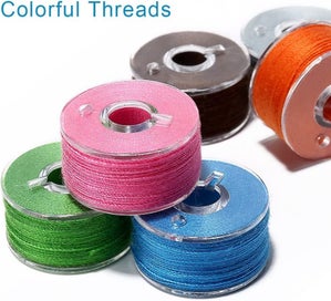 Listing 2 of 4 for NEW 25Pcs Bobbins and Sewing Threads with Bobbin Case Pre-Wound Bobbins Set
