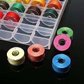 Listing 3 of 4 for NEW 25Pcs Bobbins and Sewing Threads with Bobbin Case Pre-Wound Bobbins Set