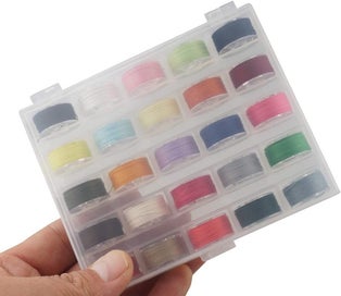 Listing 4 of 4 for NEW 25Pcs Bobbins and Sewing Threads with Bobbin Case Pre-Wound Bobbins Set