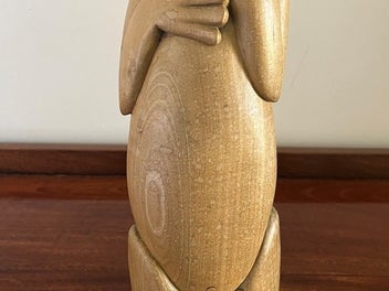 Listing 3 of 8 for Vintage Balinese Hand Carved Wood Sleeping Lady Sculpture