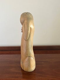 Listing 5 of 8 for Vintage Balinese Hand Carved Wood Sleeping Lady Sculpture
