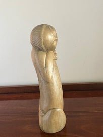 Listing 7 of 8 for Vintage Balinese Hand Carved Wood Sleeping Lady Sculpture
