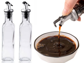 Listing 1 of 10 for 2Pcs 250ml Glass Bottle Kitchen Tools Olive Oil Vinegar Pourer Dispenser