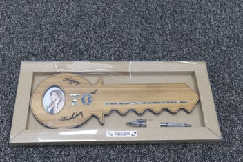 Listing 2 of 5 for 70th KEY - Wooden Photo key with Pen
