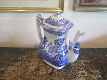Listing 4 of 6 for SPODE BLUE & WHITE ITALIAN COFFEE POT.
