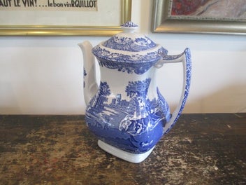 Listing 5 of 6 for SPODE BLUE & WHITE ITALIAN COFFEE POT.
