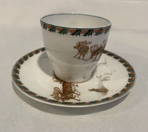 Listing 5 of 8 for SALE! Royal Doulton Antique Christmas Series Small Cup and Saucer - Rare