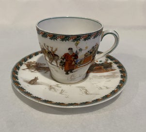 Listing 2 of 8 for SALE! Royal Doulton Antique Christmas Series Small Cup and Saucer - Rare