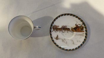 Listing 6 of 8 for SALE! Royal Doulton Antique Christmas Series Small Cup and Saucer - Rare