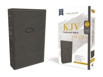 Listing 1 of 1 for KJV, Thinline Bible Youth Edition, Leathersoft, Gray, Red Letter, Comfort Print