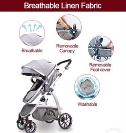 Listing 5 of 7 for Luxury Reversible Baby Stroller | Newborn to Toddler (0–36M)