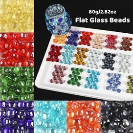 Listing 3 of 10 for 80g/2.82oz 15-25mm Translucent Glass Beads Flat Round Mosaic Tiles For DIY Art