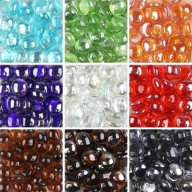 Listing 6 of 10 for 80g/2.82oz 15-25mm Translucent Glass Beads Flat Round Mosaic Tiles For DIY Art